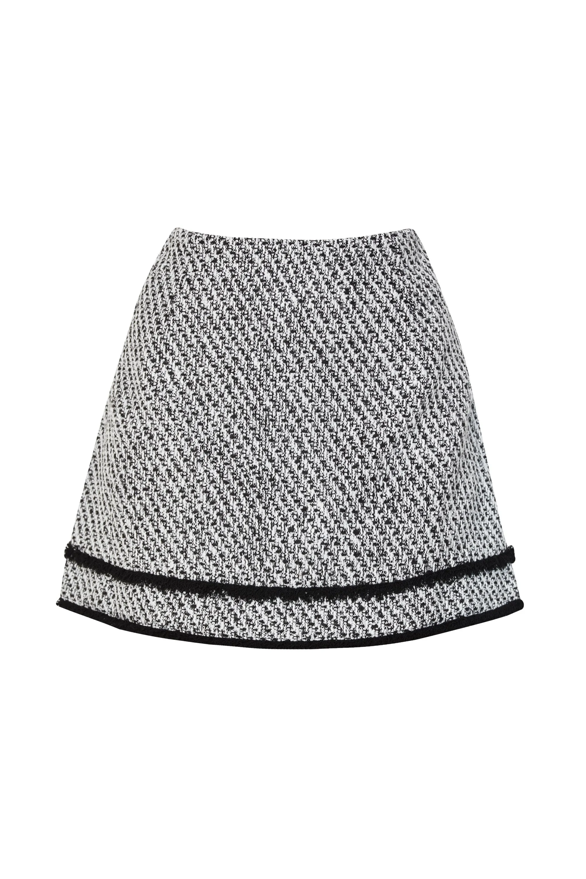 Alondra Black and White Tweed Skirt