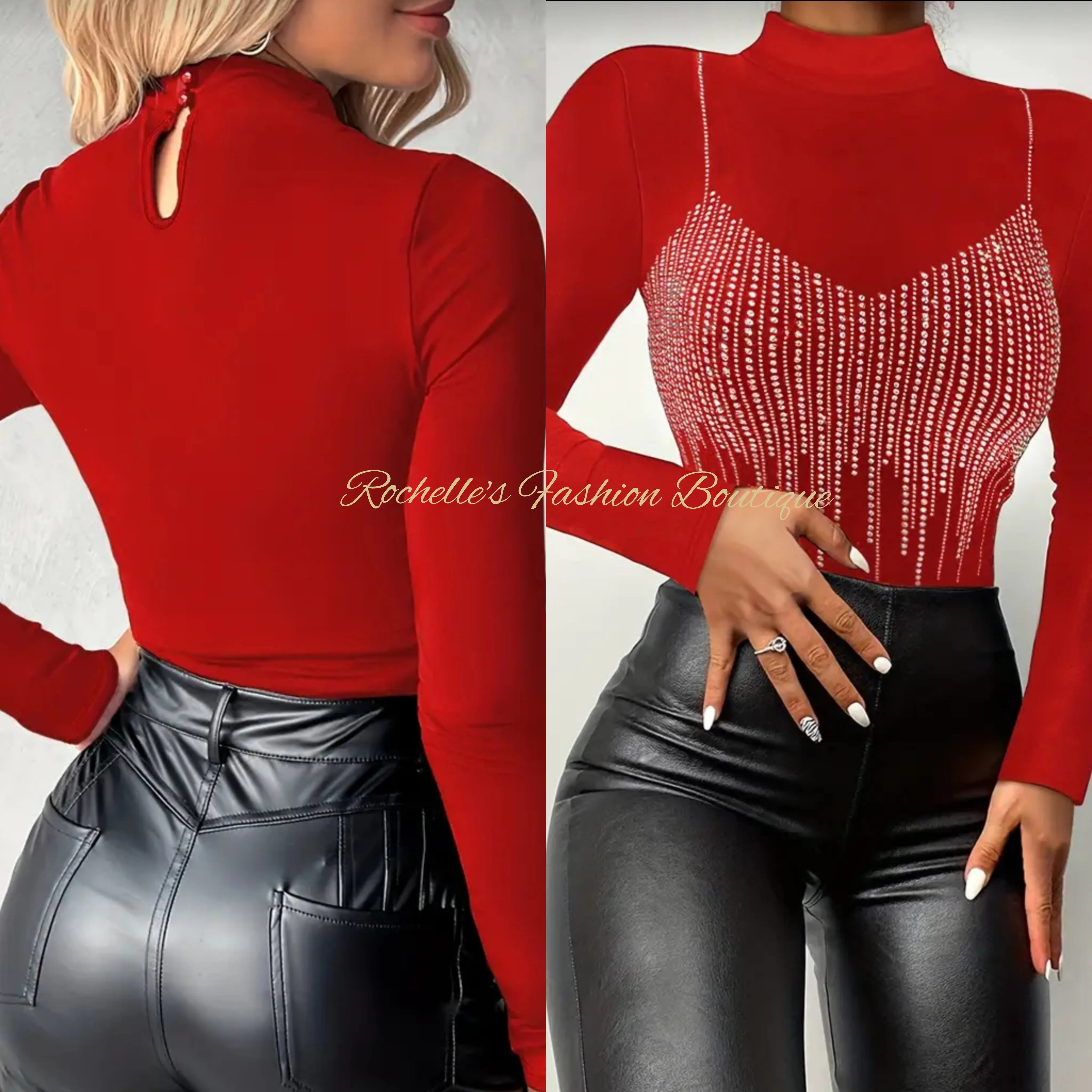 Black Rhinestone L/S Top