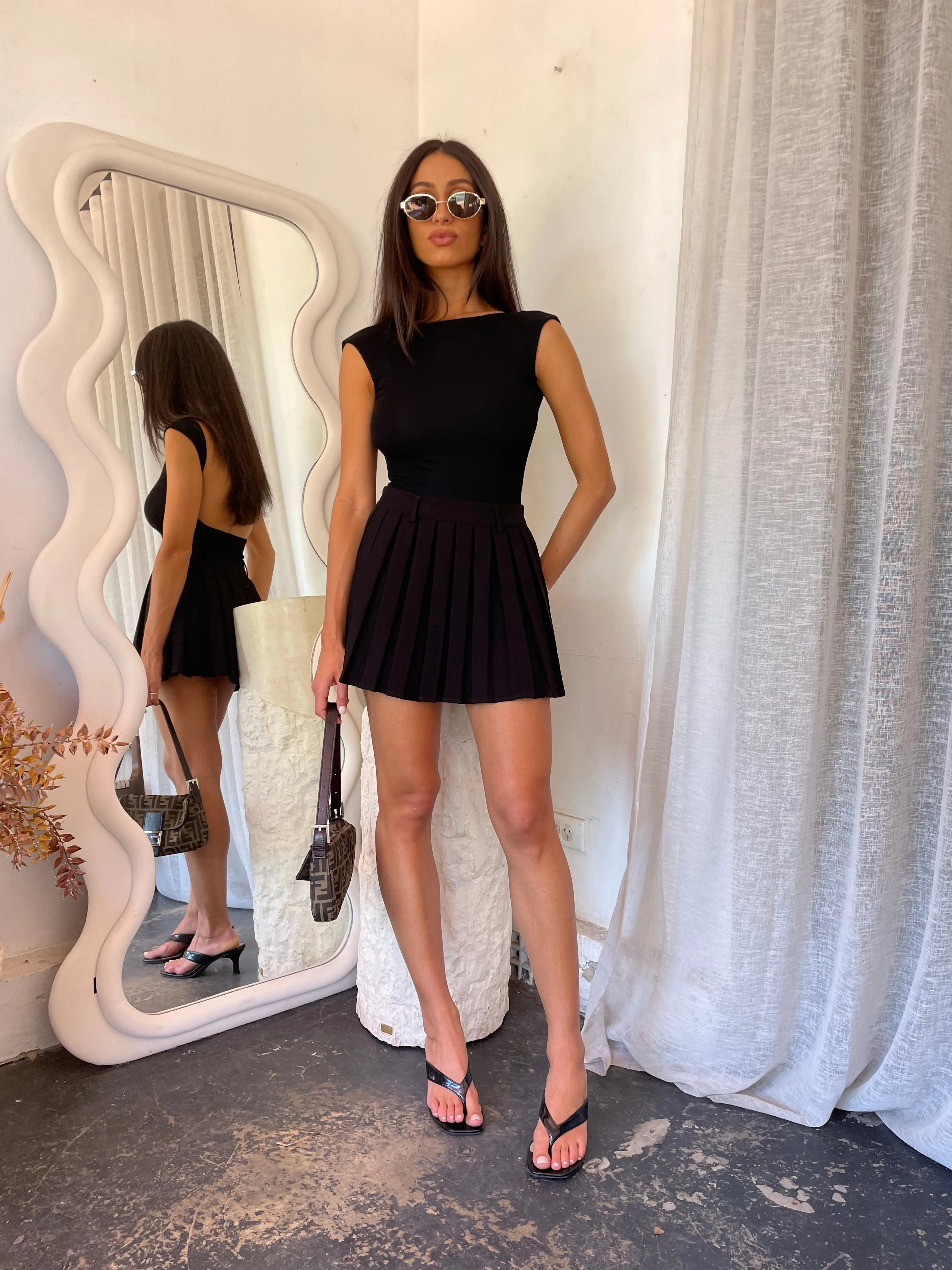 Cassie Pleated Mini Skirt