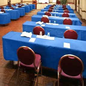 Cobalt 18" x 72" x 29" Rectangular Fitted Tablecloth Poly Premier