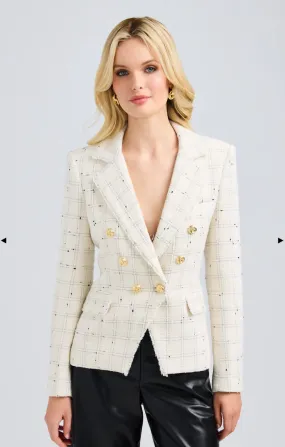 Eliza Windowpane Tweed Blazer