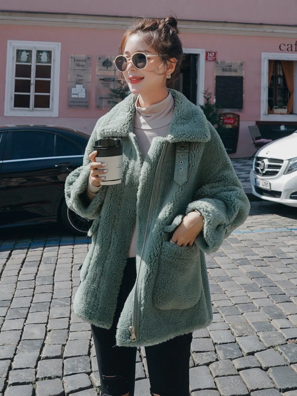 FAUX FUR CASUAL COAT