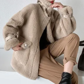 FAUX FUR CASUAL COAT