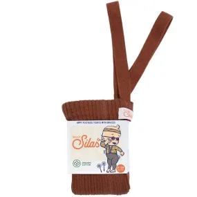 Footless Hippy Tights With Braces in Cinnamon by Silly Silas