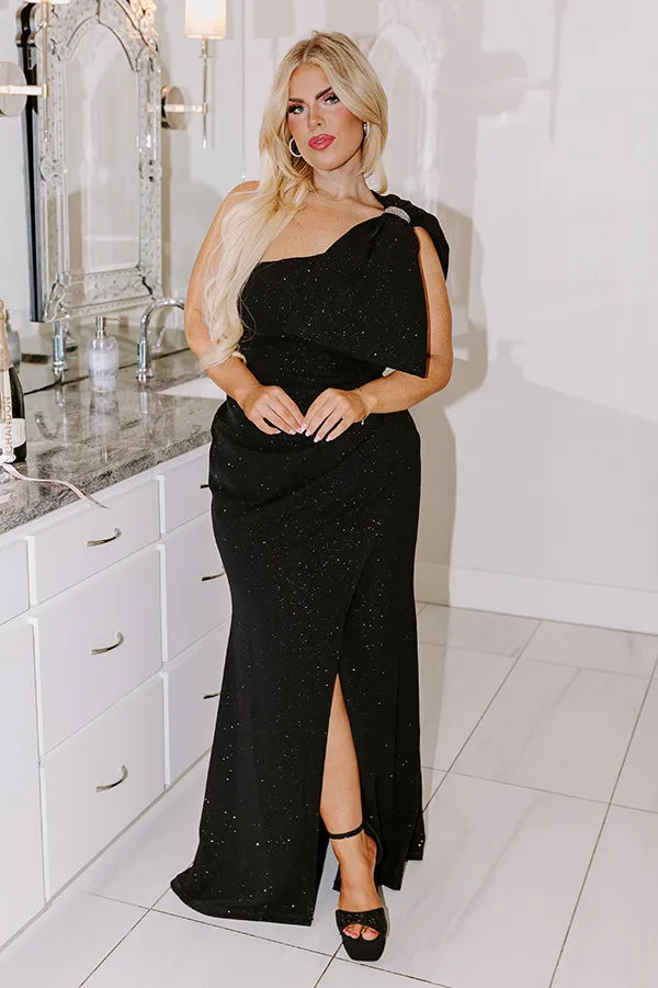 Glamour Girl Glitter Maxi Dress Curves