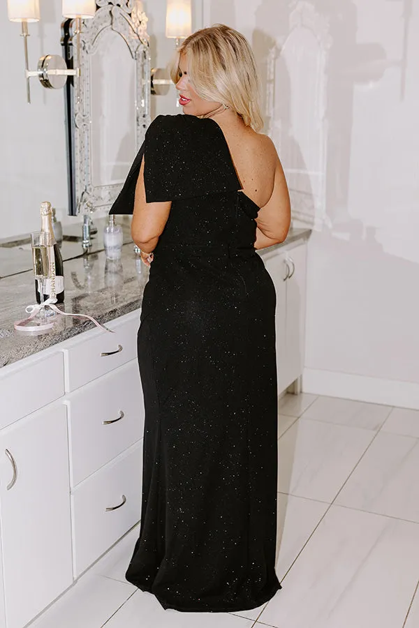 Glamour Girl Glitter Maxi Dress Curves
