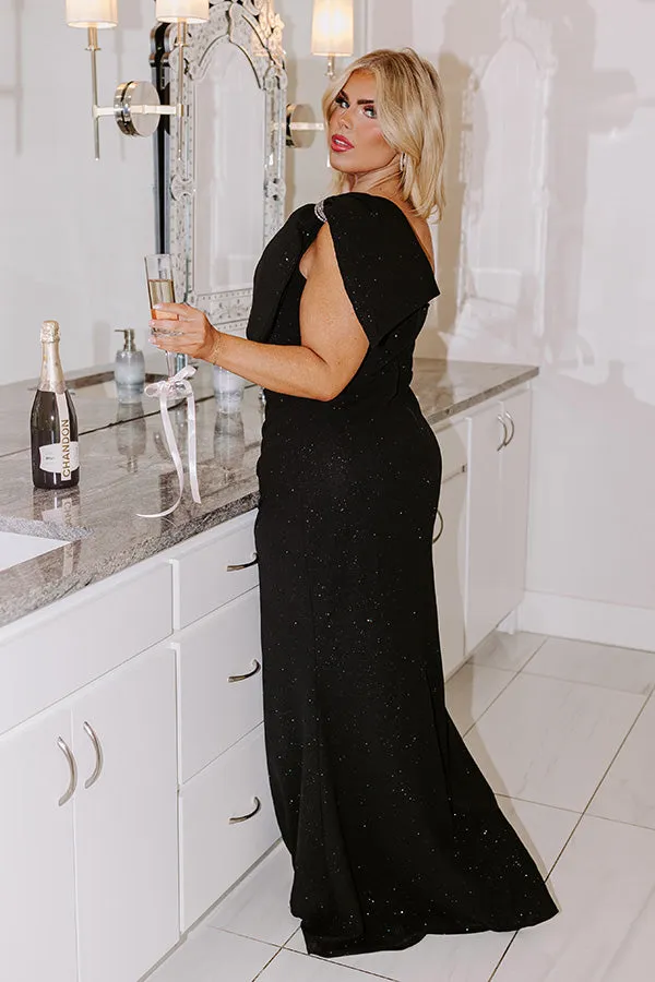 Glamour Girl Glitter Maxi Dress Curves