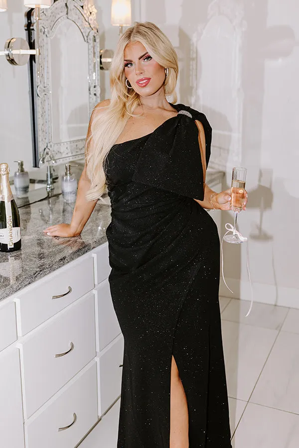 Glamour Girl Glitter Maxi Dress Curves