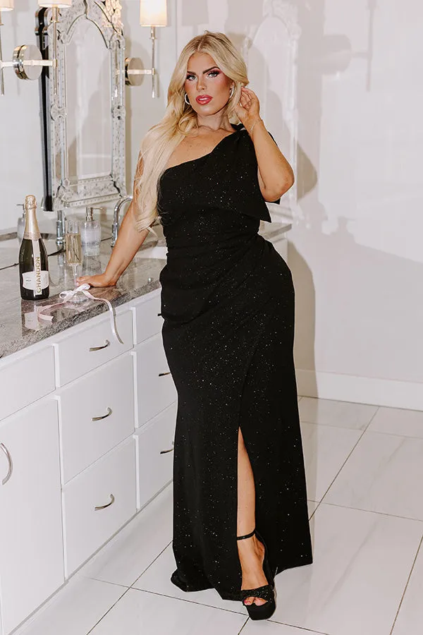 Glamour Girl Glitter Maxi Dress Curves