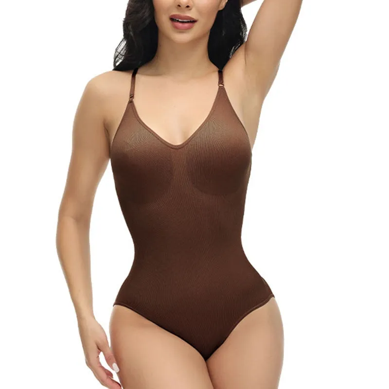 GUUDIA V Neck Open Crotch Shapewear Bodysuit