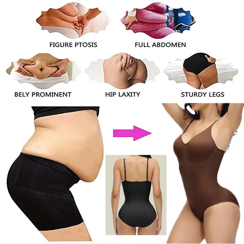 GUUDIA V Neck Open Crotch Shapewear Bodysuit