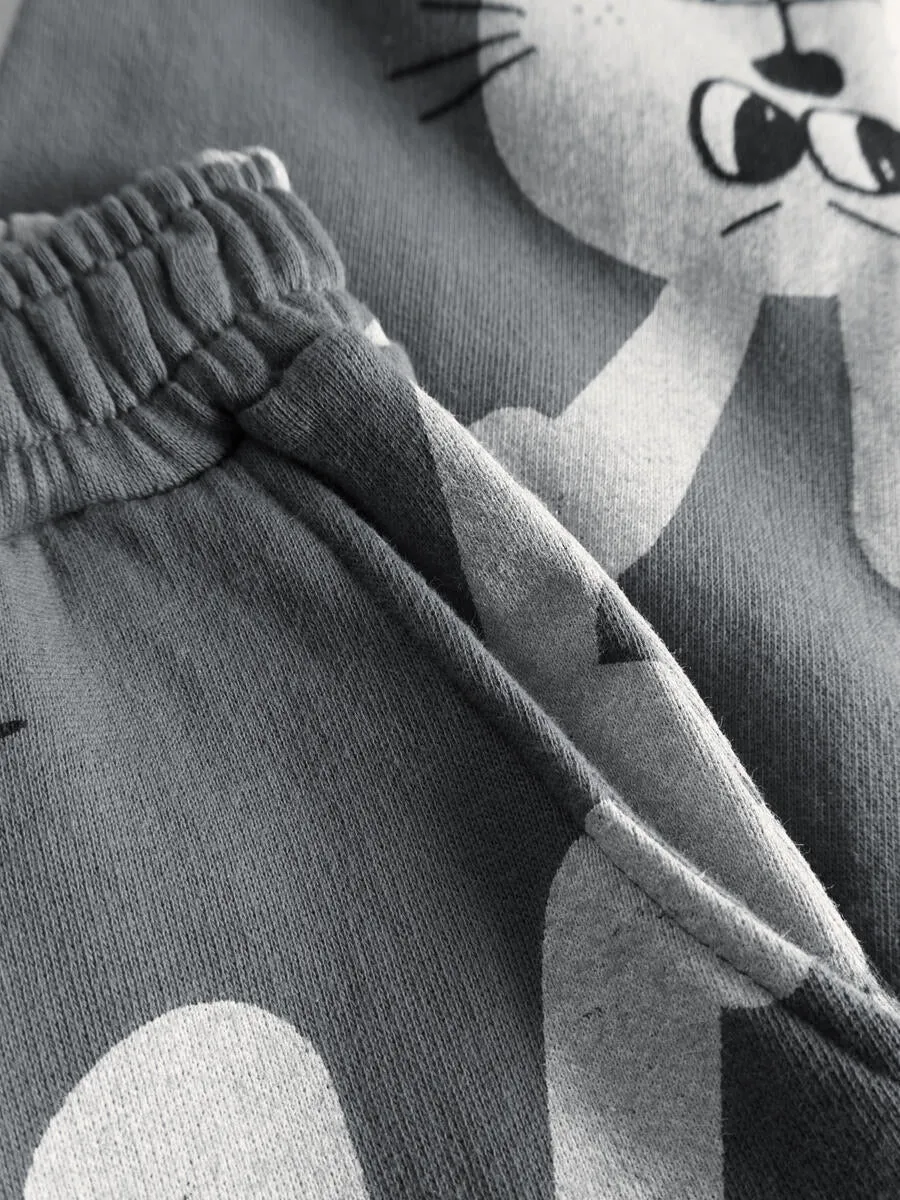 Little Man Happy BUNNY SWEATPANTS | GREY