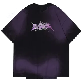 'Monstrum' Dark Tie Dye Graphic Print Cotton T-Shirt