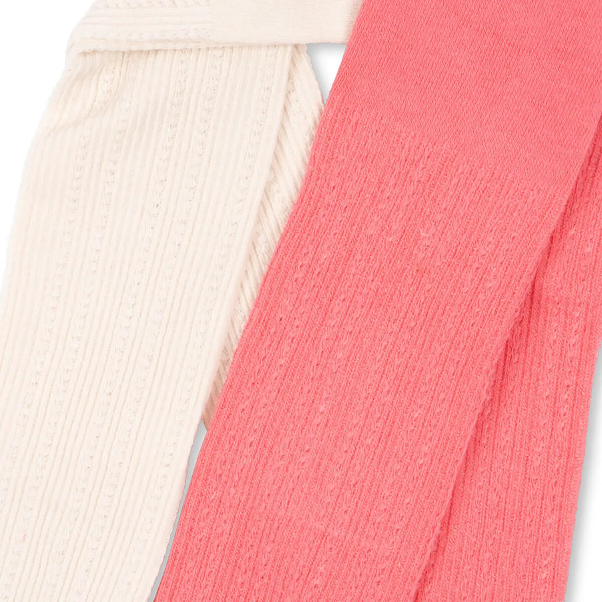 Pointelle Tights in Beige / Rose by Konges Slojd (Pack of 2)