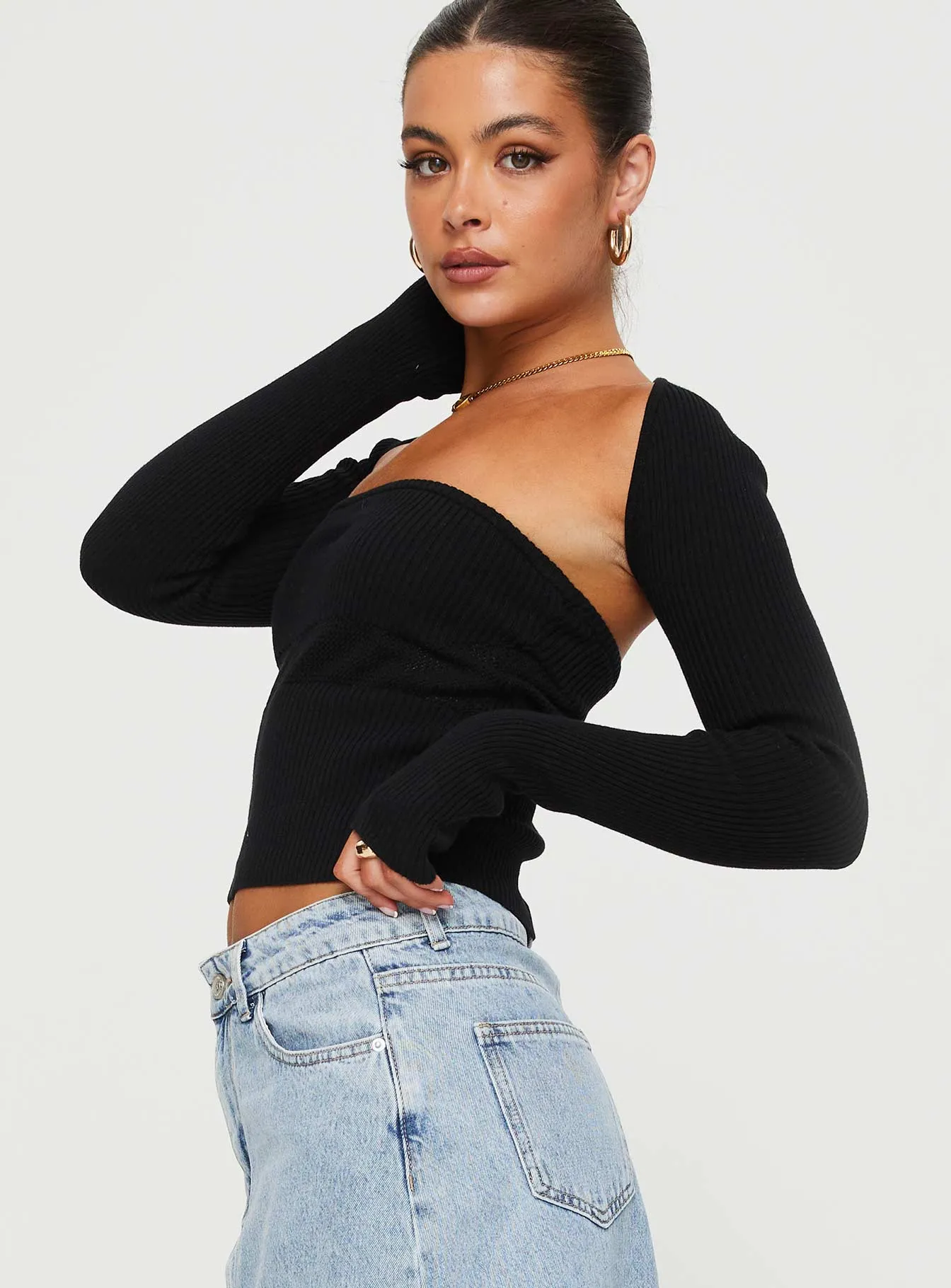 Siillato Knit Top Black