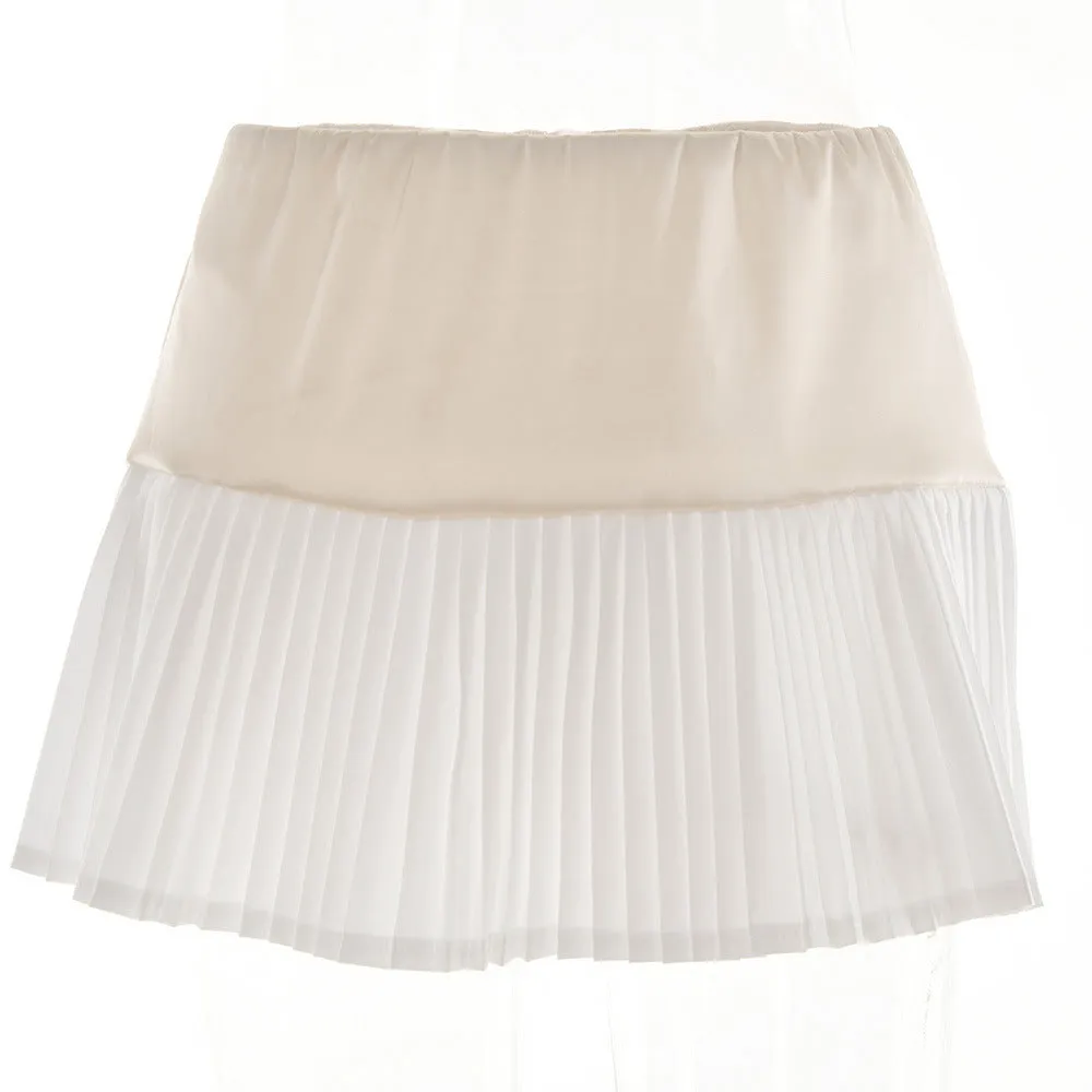 SYNEZ Sweet Lace-up Fishbone Corset Panel Short Skirt Dress Set