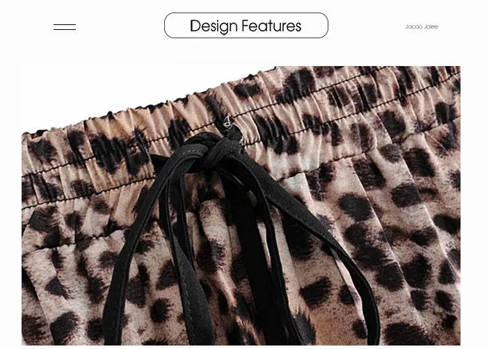 Wjczt Vintage Leopard Print Pleated Skirts Women Punk Rock Korean Skirt Streetwear Drawstring Elastic Waist Ladies Midi Skirt New