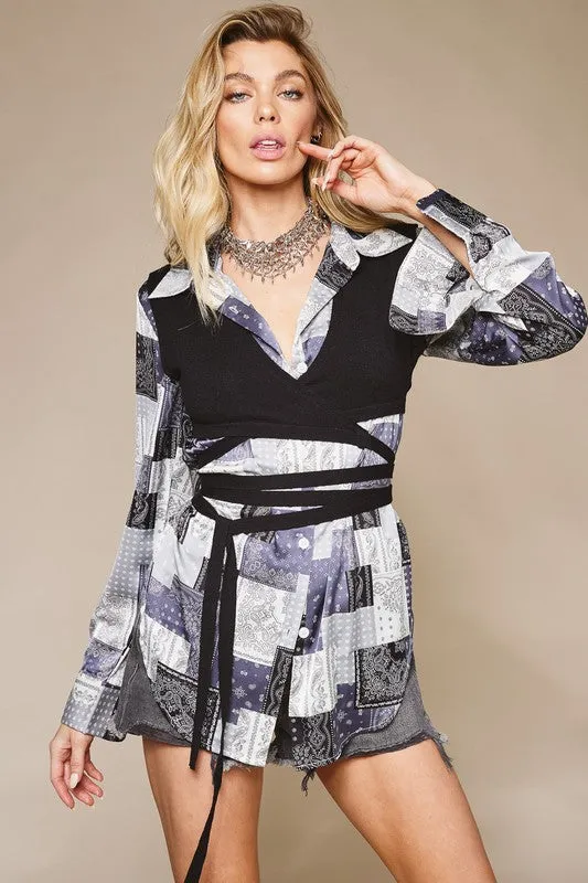 Wrap Around Knit Cross Top